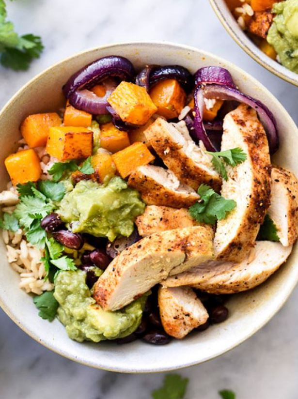 Roasted Chicken, Butternut Squash and Guacamole Rice Bowls | Alberta ...